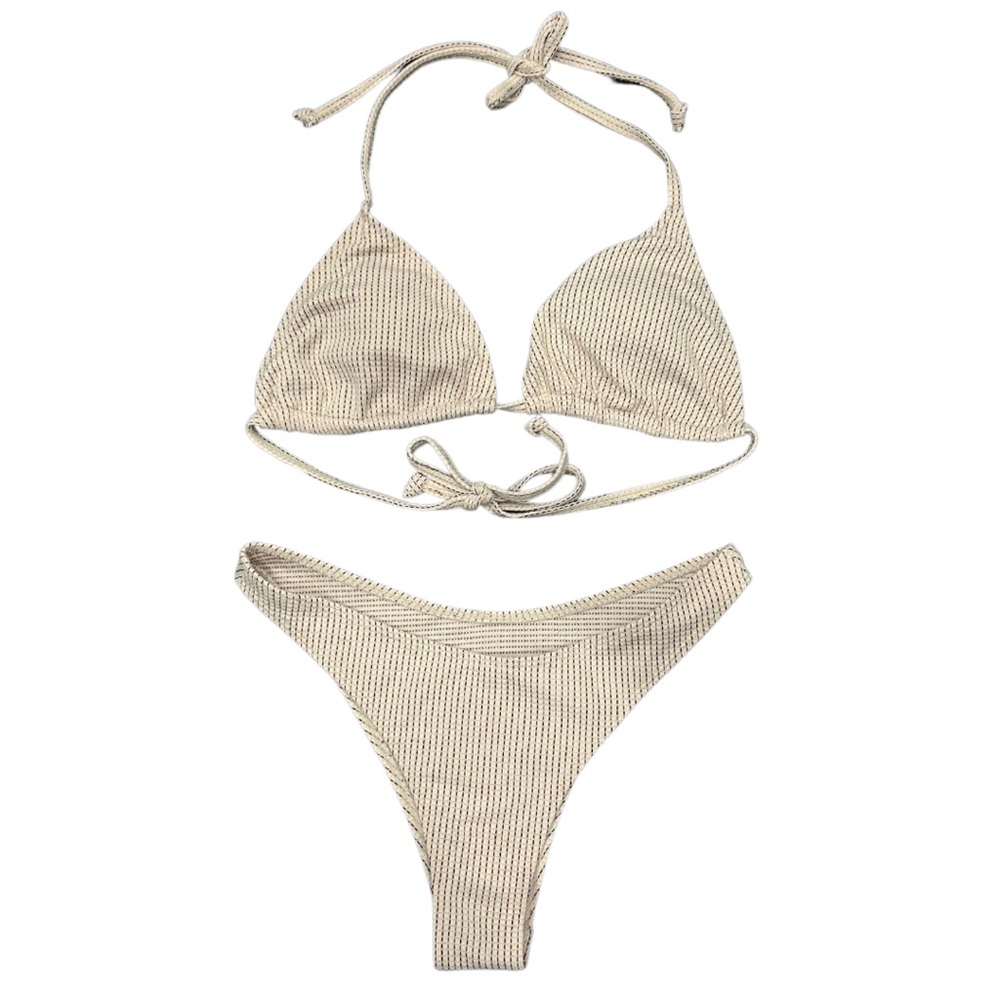 Tan Halter Bikini Set